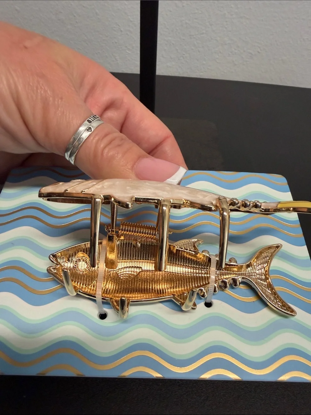 Piper K | Summer Coastal Sea Bass Trout Rhinestone Metal Hair Clip 🐟🌊